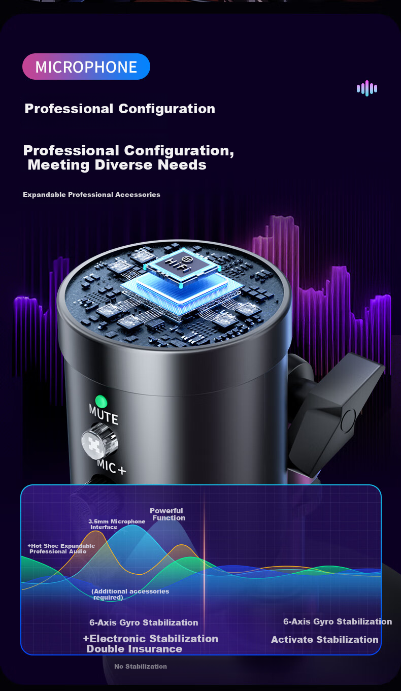 Haomuren Suspended Arm Stand Computer Microphone, USB Desktop Noise-Cancelling Microphone, Gaming E-Sports Live Streaming Condenser Mic for Desktop And Laptop Recording, Karaoke, Streamer Voice-Over Equipment 4