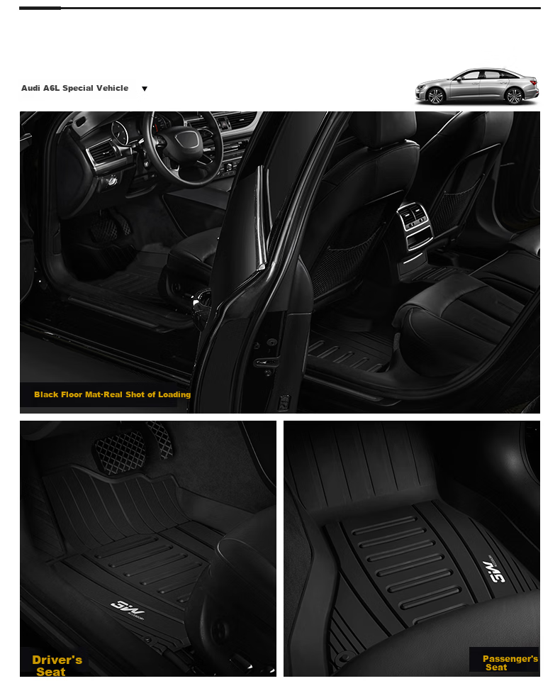 3W Suitable for Audi New A4L, Specialized TPE Car Floor Mats + Meinis Carpet Mat Protection / For 2017-2026 Models 9