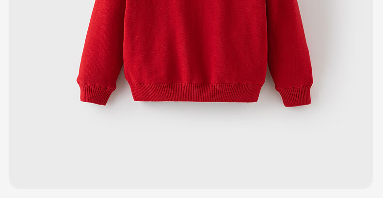 David Bella Girls' Fleece-Lined Red Knitted Sweater Thickened Winter Christmas New Year Dress 10