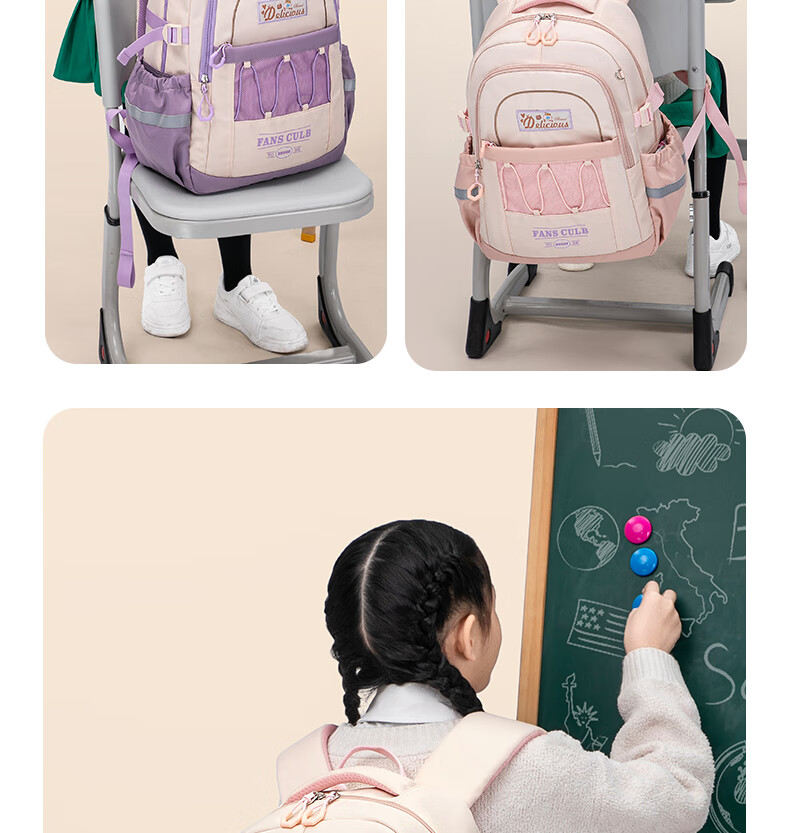 FUTURE STAR Elementary School Backpack Lightweight Ergonomic Shoulder Support Children's School Bag for Grades 1-3 Girls Large Capacity Purple 20