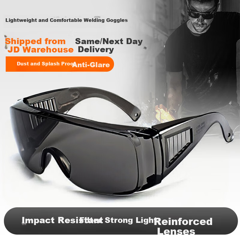 Shengu Anti-Glare Welding Glasses, Industrial Grinding Impact-Resistant Safety Goggles, Wind And Sand Protection Eyewear, Gray Reinforced Type