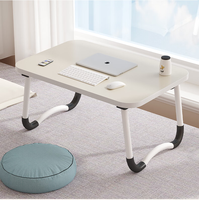 KULIN Solid Wood Folding Laptop Desk Bed Table Student Dormitory Study Table Small Notebook Table Dark Walnut 60*40 1