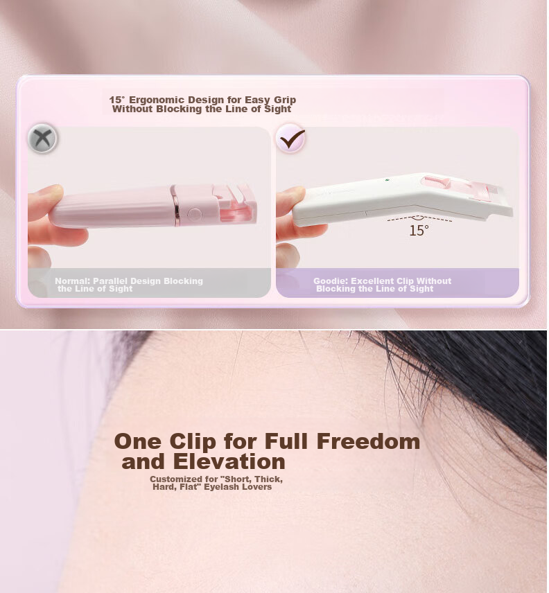 Goood Borderless Electric Eyelash Curler with Constant Temperature Heating, Long-Lasting Curling Tool for Eyelashes, No Drooping 2