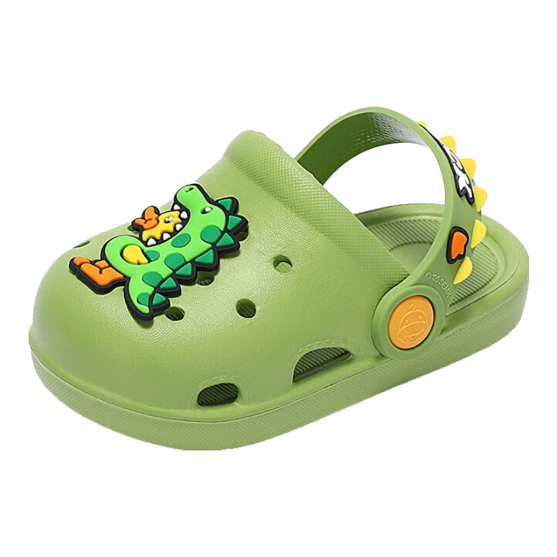 B.Duck Children's Slippers, Boys' Breathable Crocs, Girls' Cute Home Shoes, 0954 Green, Size 20