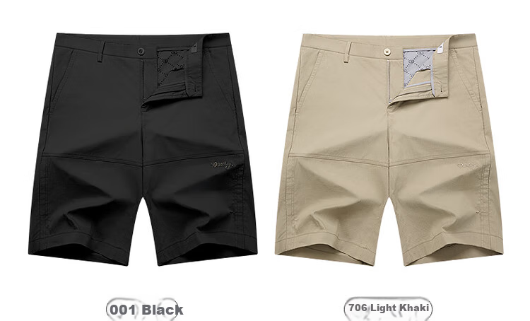 DANCING WOLVES [Cool Sensory Solorona] Summer Split Design Trendy Versatile Casual Shorts for Men, 001 Black, Size 38 5