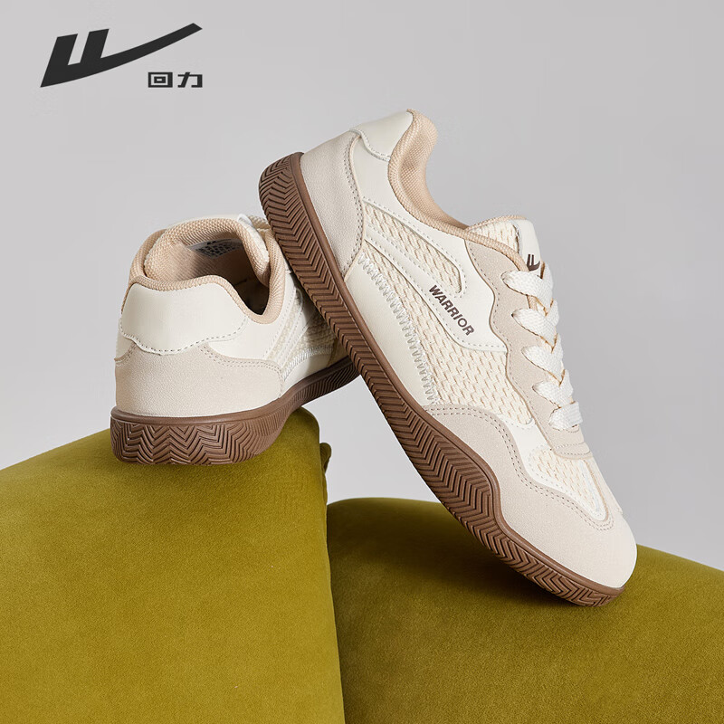 Warrior Women's Retro Casual Sports Shoes Spring Versatile Sneakers 0567 Beige/White Size 36