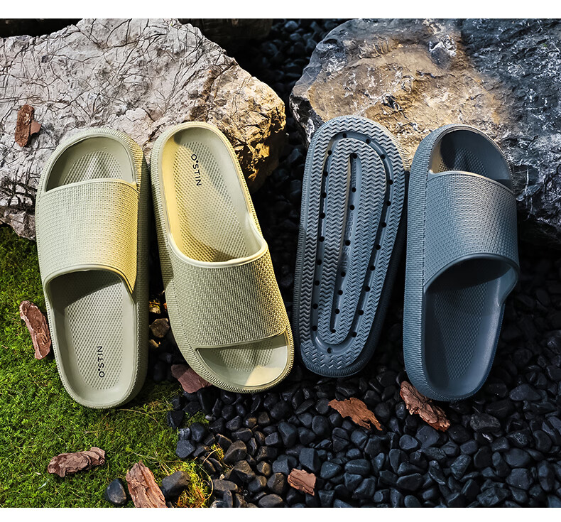 XGGC Men's Summer Outdoor Thick-Soled Non-Slip Sports Slippers, Women's Dark Gray 38-39 5