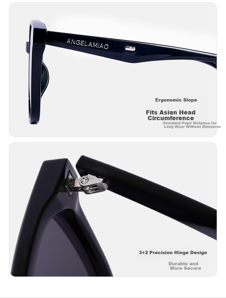 Angelamiao Women's Polarized Sunglasses, Classic Fashionable Large Frame, Face-Slimming Effect, Driving Protection, Valentine's Day Gift 7