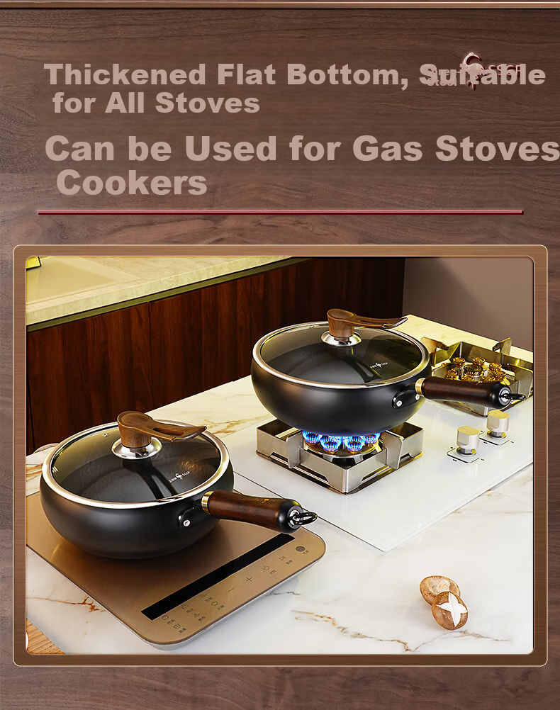 SSGP® Large-Bell Iron Wok, Preheated Non-Coated Flat Bottom for Gas Stove And Induction Cooker, 28cm, 38532 8