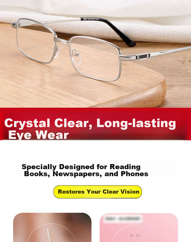 Mumujian Natural Crystal Reading Glasses for Middle-Aged And Elderly Men And Women, High-Definition Premium Glass Stone Reading Glasses, Ultra-Lightweight High-End Pure Titanium 2