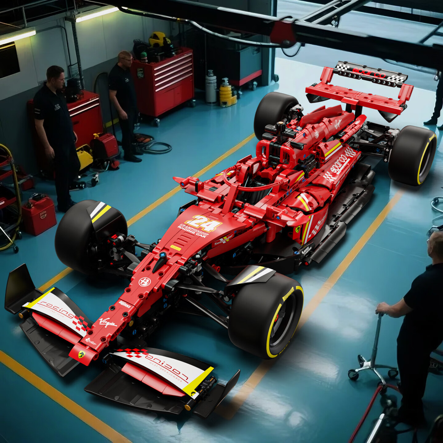 Lianhe Chuangxiang Compatible LEGO Racing Car Building Blocks, Large-Scale Toy F1 Ferrari Sports Car Toy, Birthday Gift for Boys