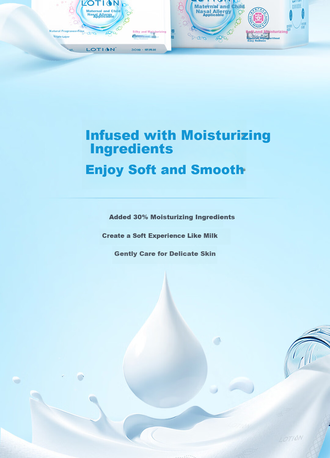 C&S LR086-06 C&S Soft (Smooth) Lotion Facial Tissues, 30 Sheets, 3-Ply, 6 Packs, Single Pack 4