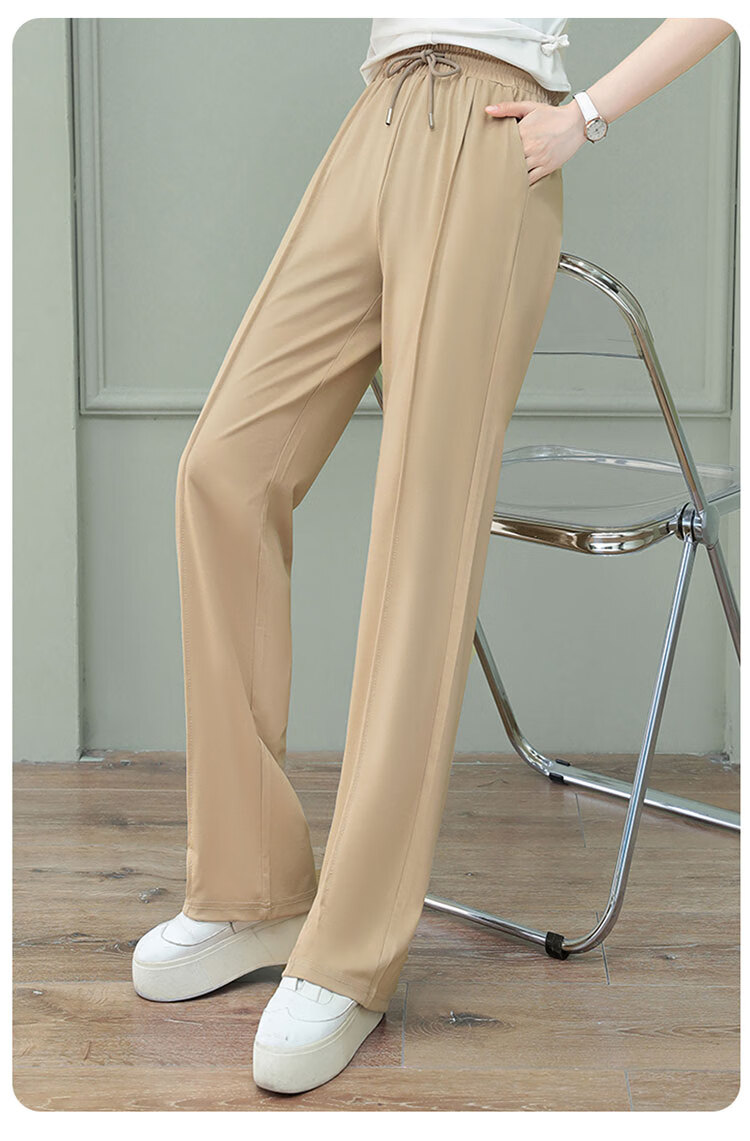 Woodpecker Women's Wide Leg Pants Spring Summer Straight Leg Sports Trousers High Waist Casual Slimming Draped Pants Green 4XL 13