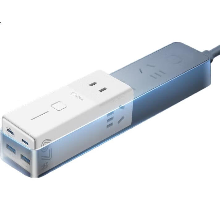 Удлинитель BULL Gallium Nitride 67W Fast Charging 3 розетки + 2 USB-C + 2 USB-A, 3 метра, белый
