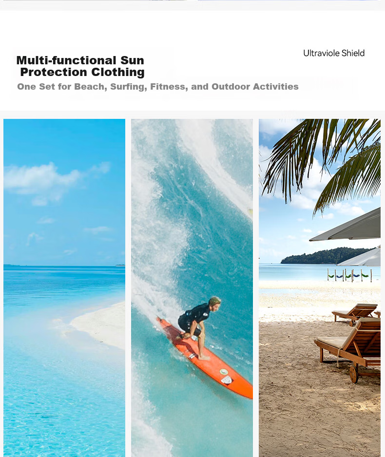 WATERTIME / Shuichuan Women's Swimwear, Sun Protection, Hooded, Two-Piece Long-Sleeve, Surfing And Hot Spring Four-Piece Set 12