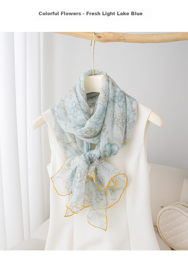Hangsifu Silk Scarf, Neck Warmer Shawl, Pearl Yarn Neck Wrap, Practical Birthday Gift for Mom, Mid-Autumn Festival Present 13