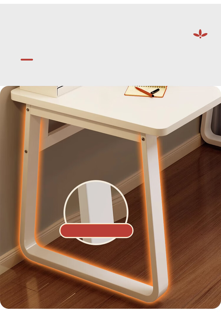 L&S Computer Desk Home Desktop Gaming Study Office Writing Desk BGZ786 Cream White 140cm 4