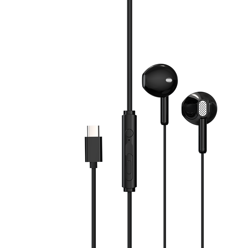 Lenovo Invests in Brand Yinengzhe Wired Headphones, Semi-In Earphones for Mobile Music And Karaoke, Compatible with Desktop Computers, Laptops And Smartphones, EY02 Type-C Black