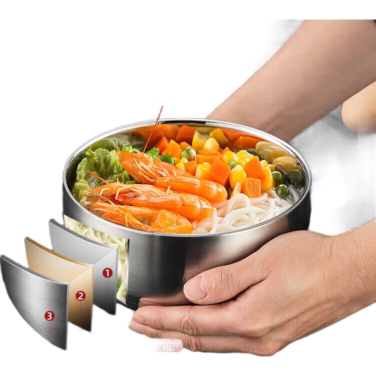 MAXCOOK 304 Нержавеющая сталь, двойная изоляция, суповая миска, 13 см (комплект из 4 шт.)