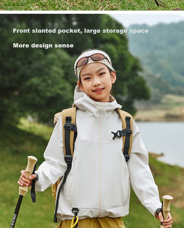 Pelliot [Xiaoshanke] Children's Outdoor Hardshell Waterproof Jacket for Boys And Girls, Model 135101017, Orange, Size 130 7