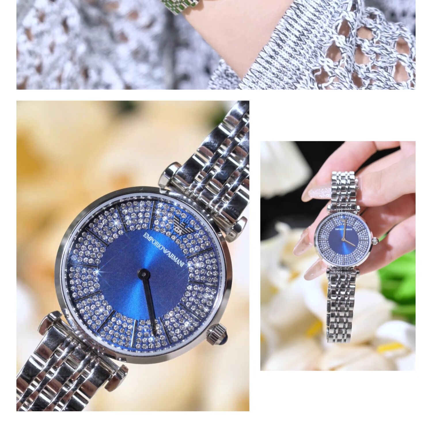 EMPORIO ARMANI Ladies' Watch, Starry Sky Series in Night Sky Blue, Birthday Gift for Girlfriend, AR11627 3
