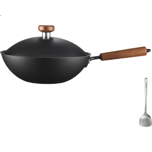 Сковорода COOKER KING из титанового железа, 32 см, без приправ, с кованой отделкой, для газовых и индукционных плит