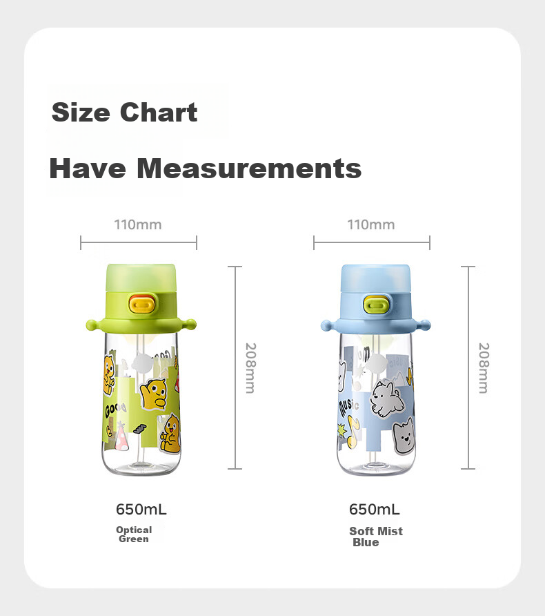 Babycare Children's Water Bottle, Summer Straw Cup, Training Cup, Portable Outdoor Sports Direct Drinking Cup for Kindergarten And School Use 20
