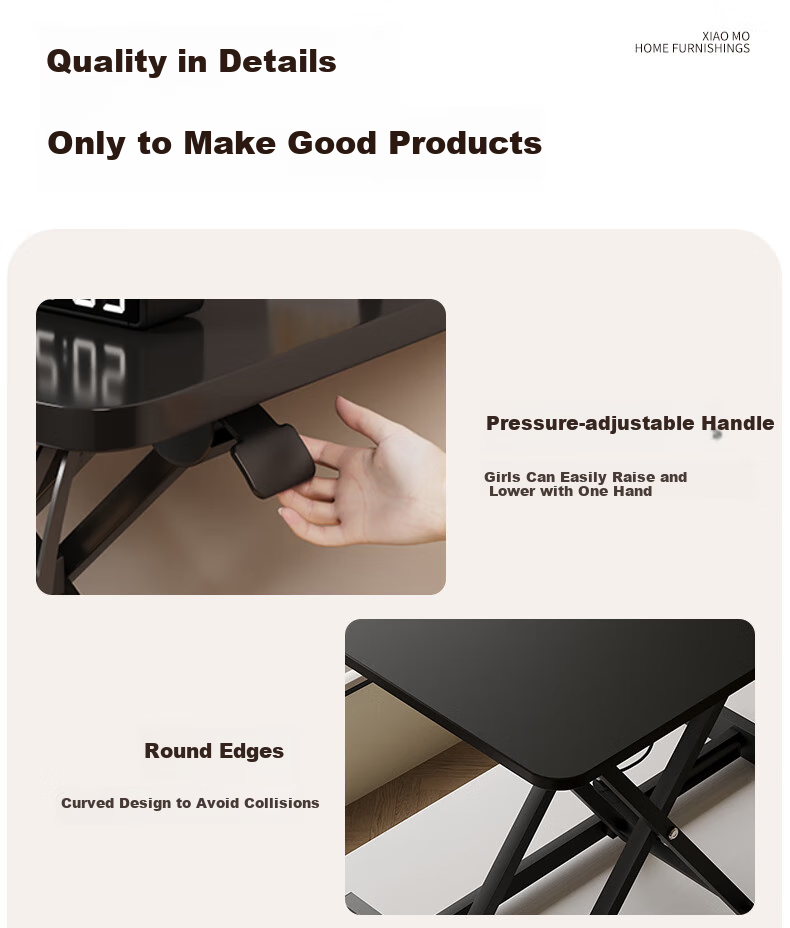 Xiaomo Height Adjustable Computer Desk, Standing Desk Converter, Ergonomic Standing Desk, Office Desk with Monitor Stand 10