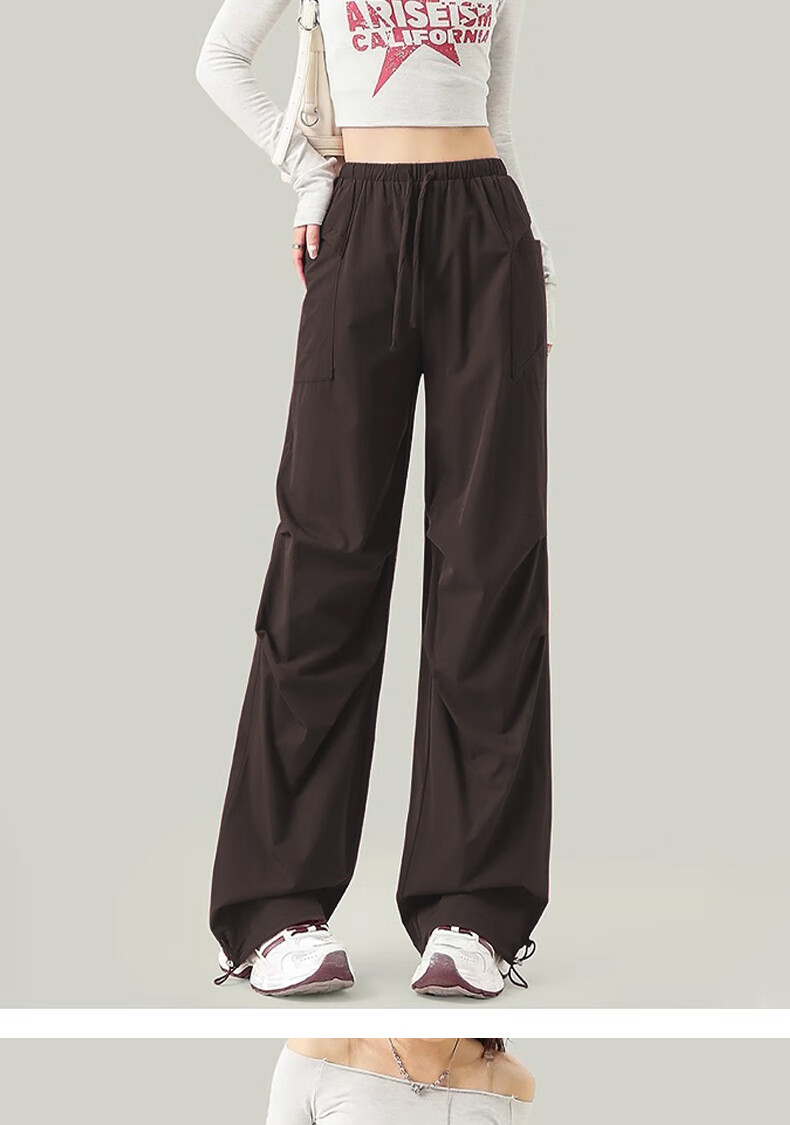 Free Style Women's Cargo Casual Pants New Drawstring Yoga Dance Loose Straight Outdoor Hiking Sports Long Pants Summer 11