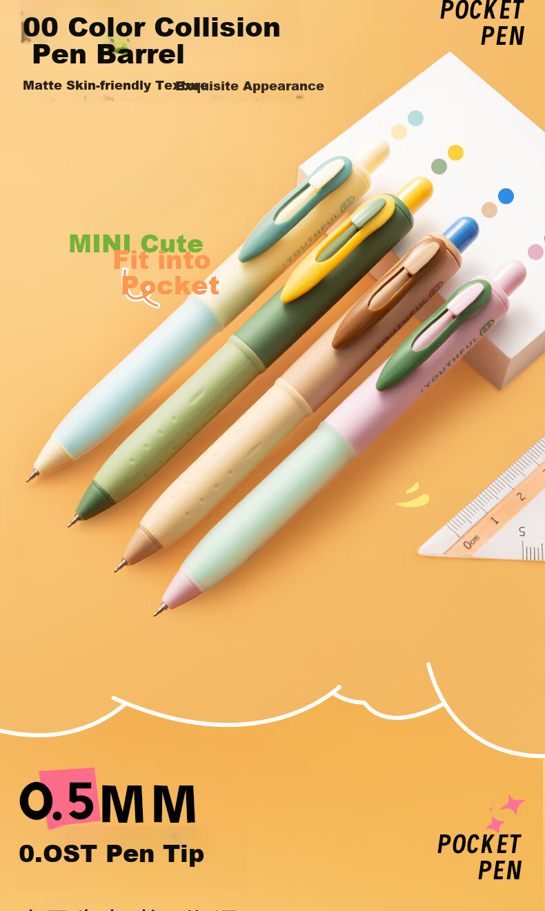 M&G Pocket Retractable Gel Pen, 0.5mm, Quick-Drying ST Tip, Black, Convenient Short Mini Size, for Students' Practice And Office Use, Gel Pen, 12-Pack, AGP82919A 3