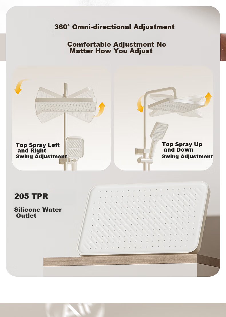 HUIDA Shower Head Set, Large Screen High-Pressure Brass Body, Home Bathroom Shower Head Complete Set TS105S 10