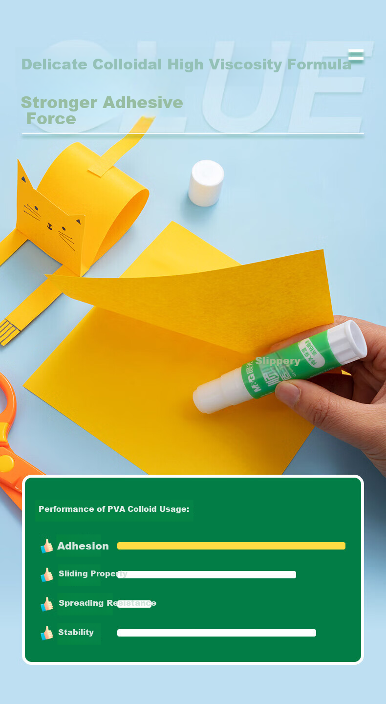 M&G Smooth Strong Adhesive Solid Glue, High Viscosity PVA Solid Glue/wand, Quick-Drying Durable Portable, 9g ASGN7102A, Pack of 12 3