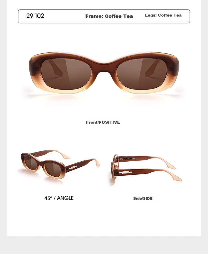 CAXMAN Retro Cat Eye Elegant Plain GM Sunglasses for Men And Women, Narrow Frame UV Protection Polarized Driving Glasses that Make Face Look Smaller 20