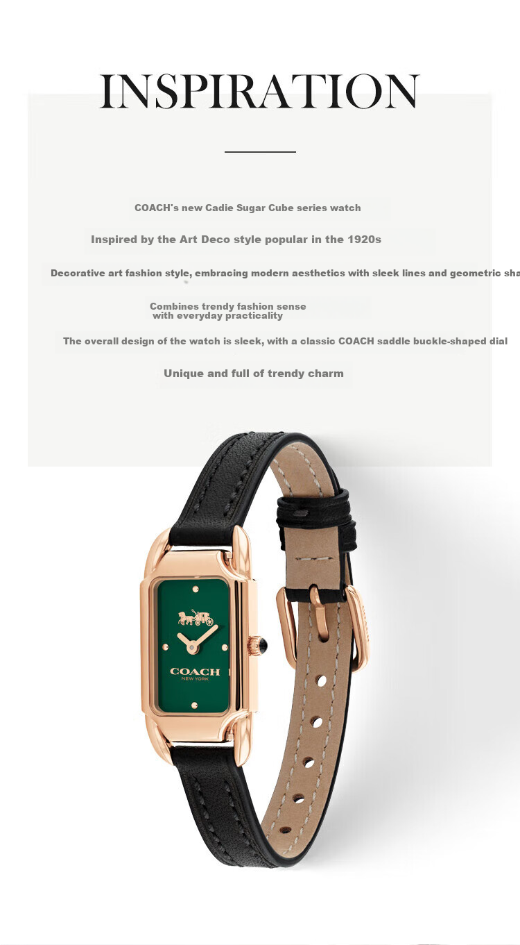 COACH CADIE Series Leather Strap Quartz Women's Watch 14504038 Gift/Giving 4