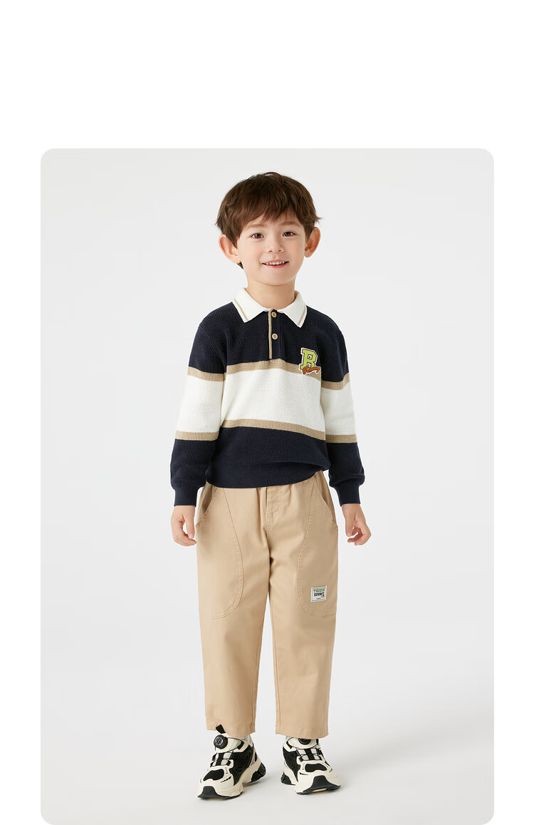 BALABALA Boys' Sweater, Autumn Waffle Knit Pullover, Preppy Style, 201324103101 2