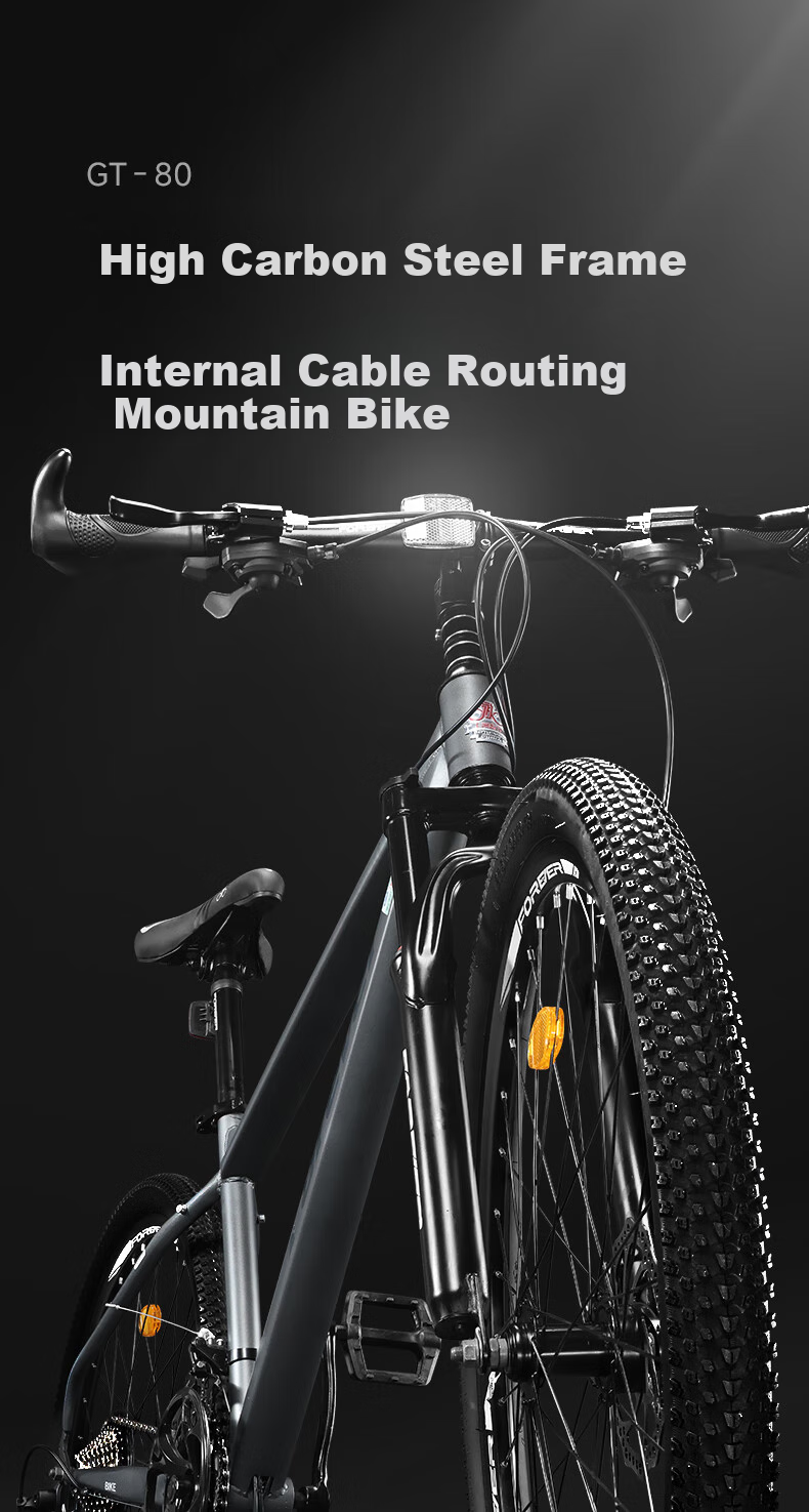 FOREVER Mountain Bike for Ages 10-18, College Students' Gear-Shifting Bicycle, Matte Gray, 26-Inch, Suitable for Height 160-175cm 1