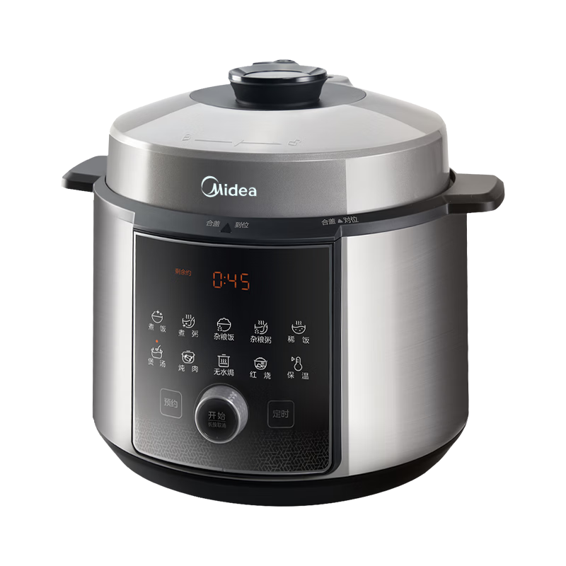 Midea 0 Coating Electric Pressure Cooker, 112kPa High Pressure Cooker, Multifunctional All-In Rice Cooker, 5L Household Capacity for 4-6 People, Smart Reservation, Soup Cooking And Stewing Electric Rice Cooker MY-E5830G