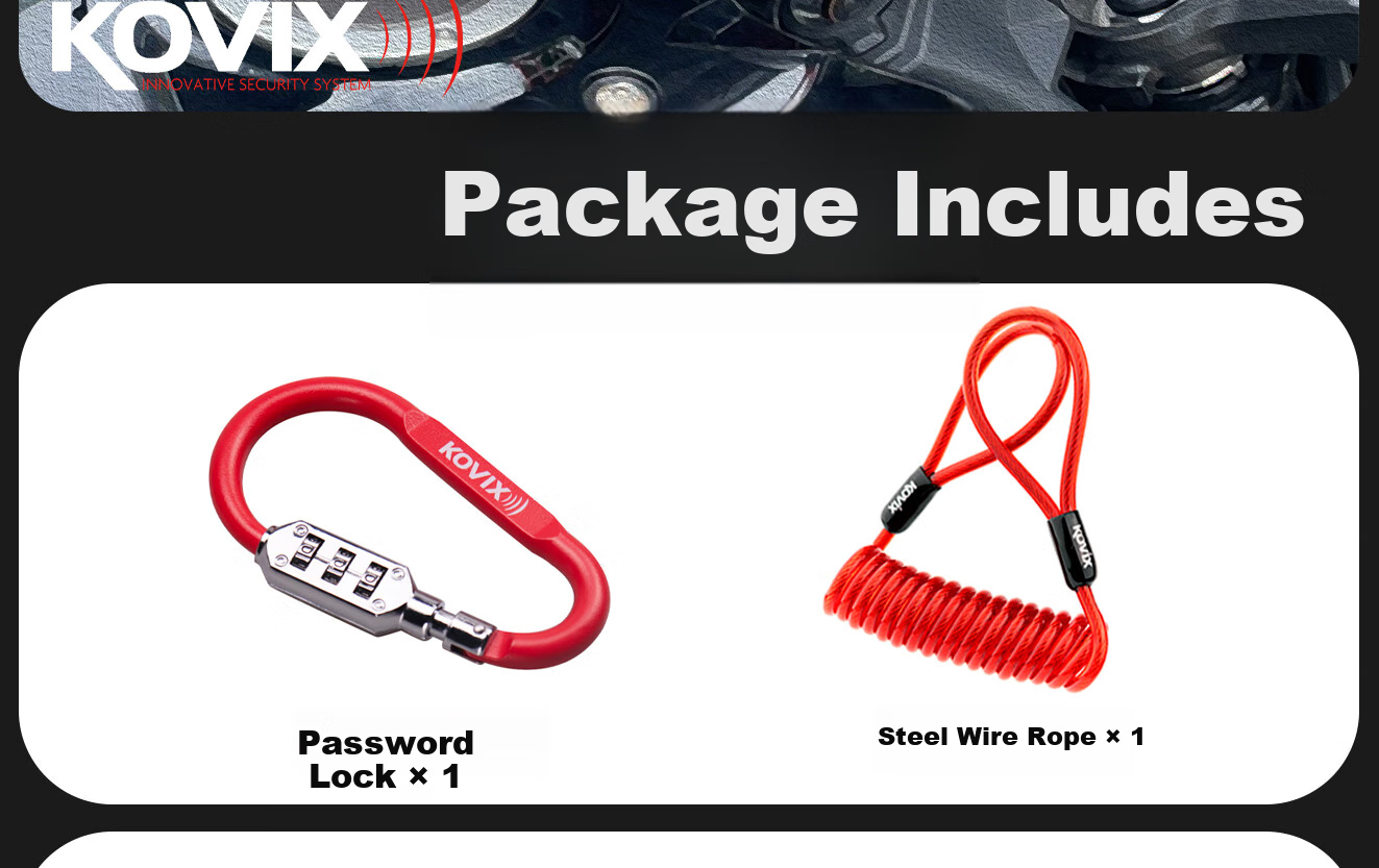 KOVIX KHEL Motorcycle Helmet Lock, Bicycle Lock, Electric Mountain And Road Bike Password Portable Anti-Theft Home Lock 4