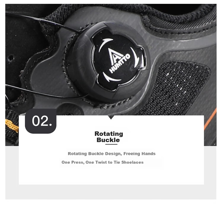 HUMTTO Mesh Hiking Shoes with Rotary Buckle Quick-Lace System, Men's Outdoor Comfortable Breathable Trekking Shoes, Black, Size 39 10