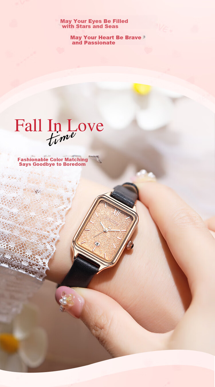 Julius Women's Watch Fashion Gift Box Gradient Starry Sky Calendar Stylish Student Exam Watch Gradient Pink MGBB-1503A 12