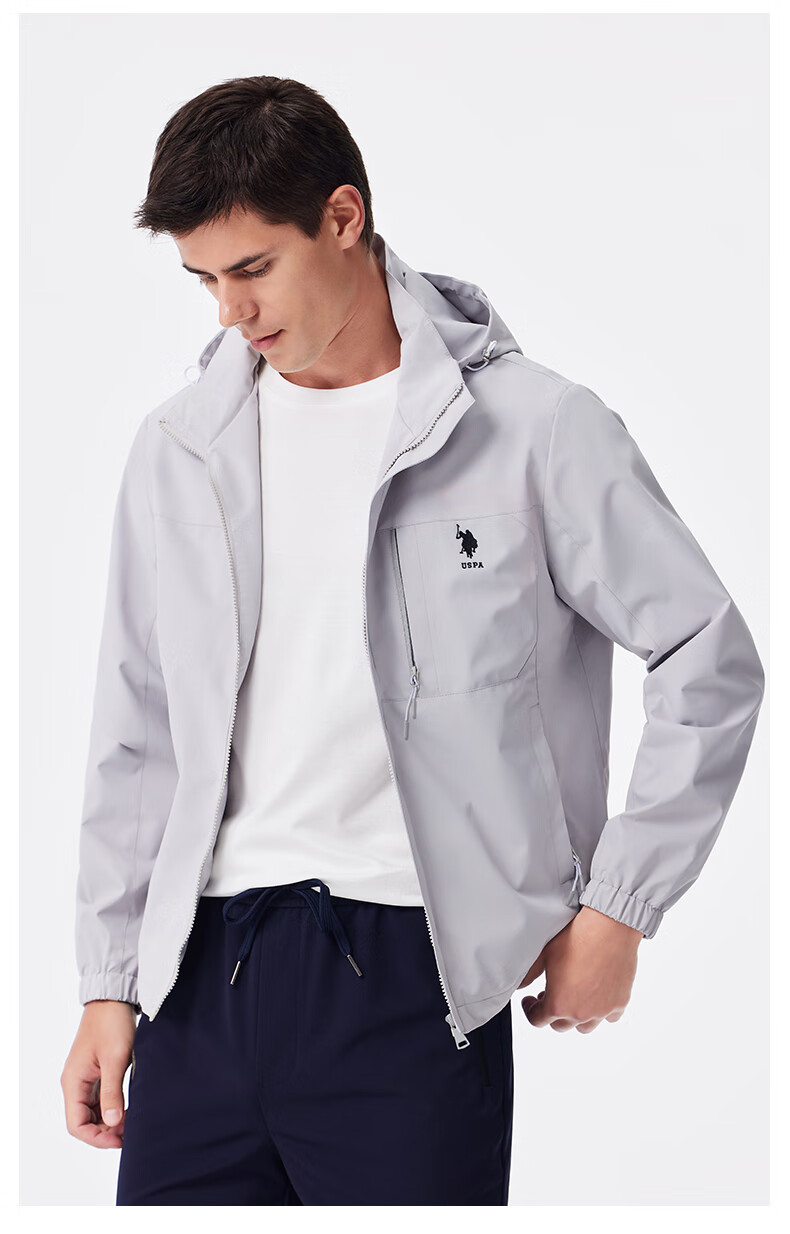 U.S. POLO ASSN. Men's Jacket, Spring And Autumn Business Hooded Jacket, Casual Workwear Loose-Fitting Commuter Outerwear for Me 5