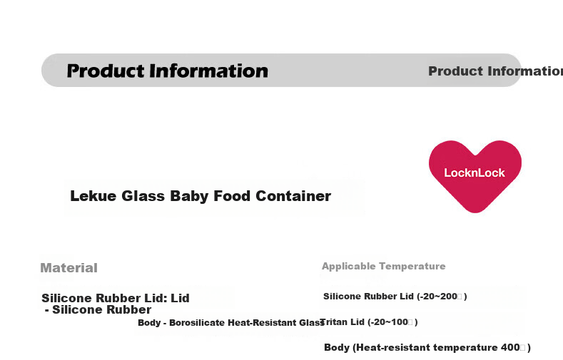 LOCK&LOCK Baby Food Container, Glass Storage Box, Divided Compartment Container, Steaming And Cooking Mini Food Tool, Baby Steamed Egg Bowl 13