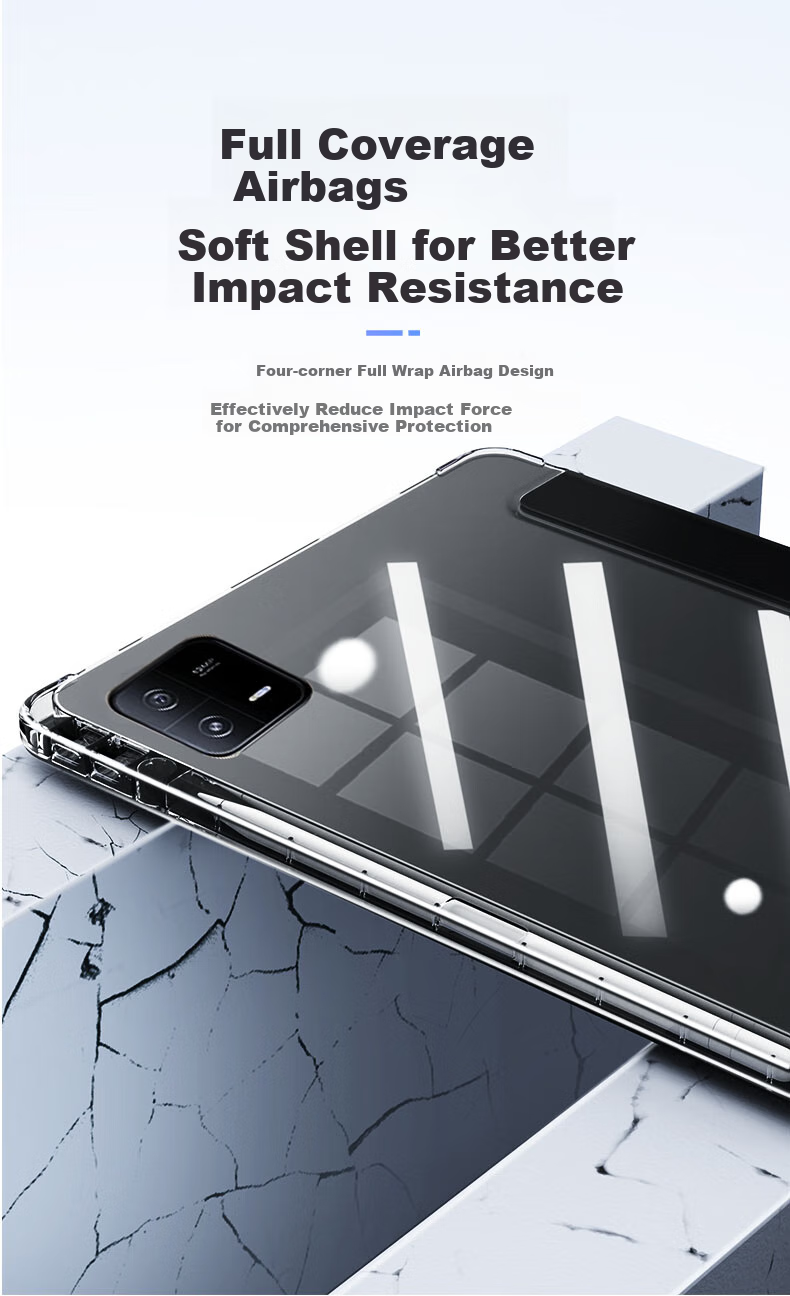 CangHua Compatible with Xiaomi Pad 6/6 Pro Protective Case with Pen Slot, 11-Inch 2023 Model Mi Pad6/6Pro Cover, Xiaomi Tablet Stand, Full Protection Anti-Drop Transparent Case 5