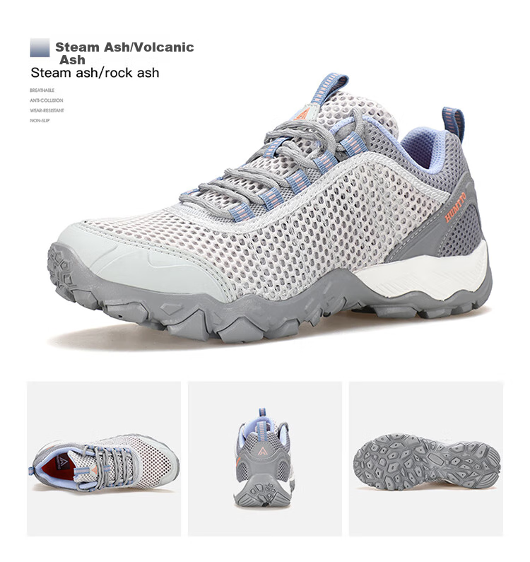 HUMTTO Women's Summer Outdoor Stream Trekking Shoes, Breathable Mesh Casual Hiking Shoes for Water Wading, Ivory White/light Pink, Size 36 11