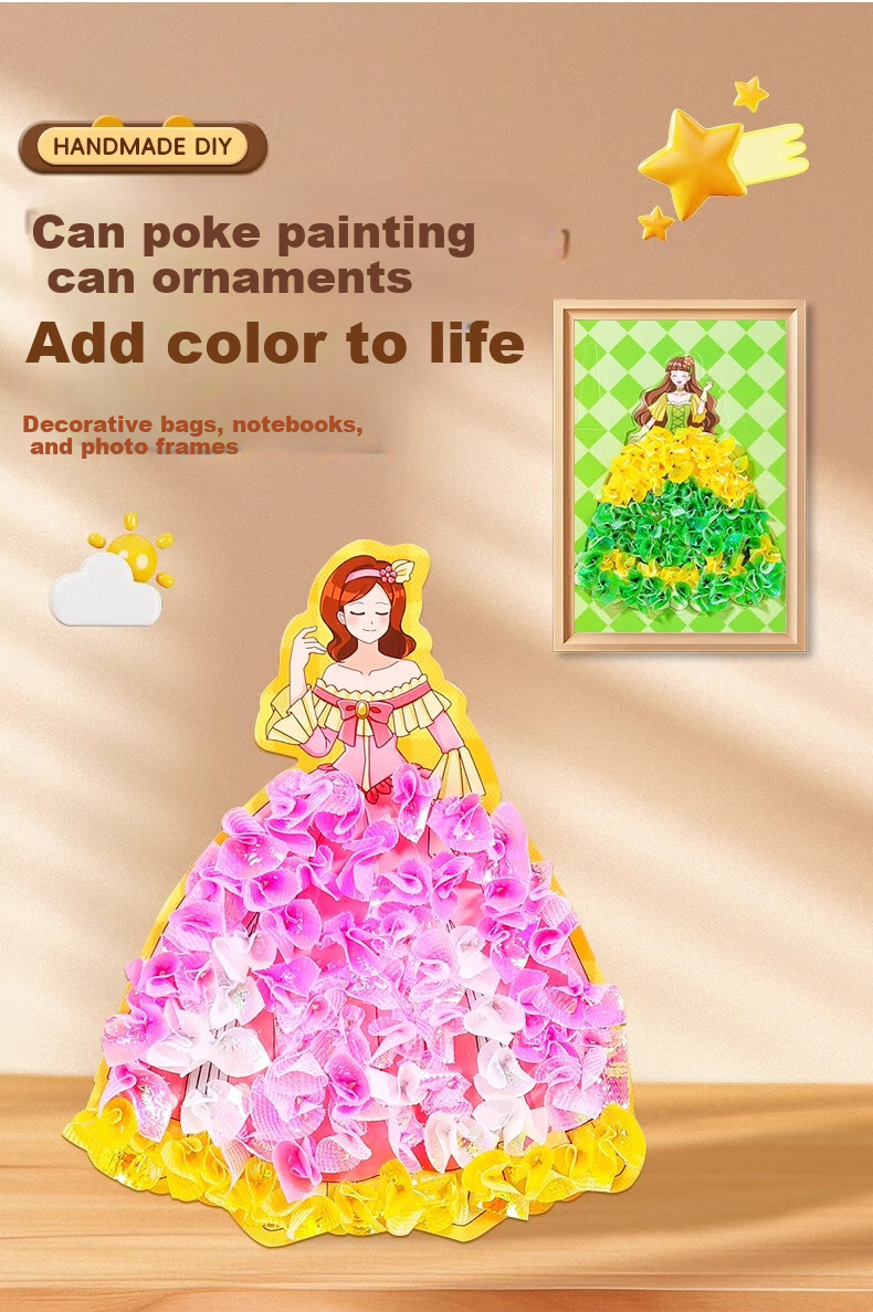 Lankupa Princess Sticker Book, Quiet Craft DIY Dress-Up Stickers, Drawing Toy for Girls Aged 3-6, Mid-Autumn Festival Gift 13