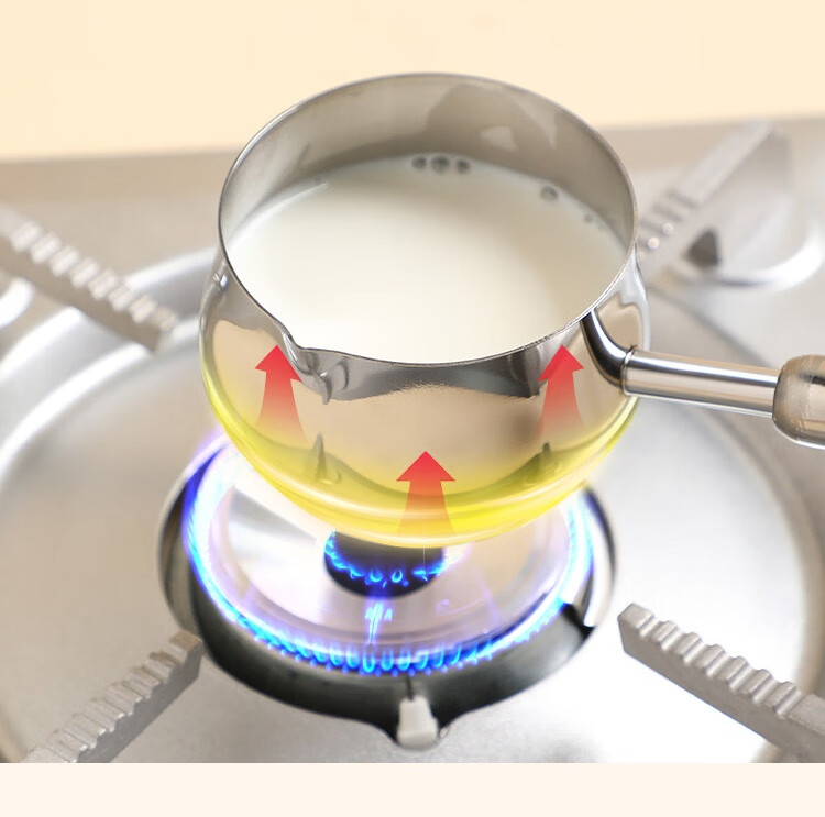 Edo Hot Oil Pot [Anti-Scalding Extended Wooden Handle], 304 Stainless Steel Oil-Splashing Pan, Mini Oil Drizzling Pot, Oil Sautéing Spoon, 200ml 1