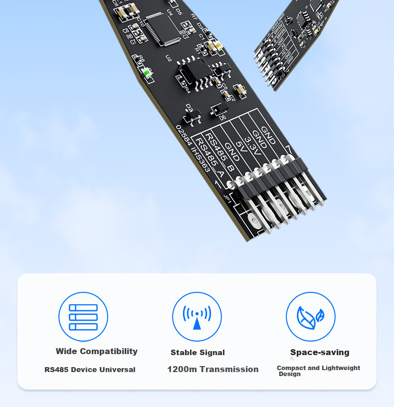 DTECH , DTECH USB to RS485 Serial Port Converter with Indicator Light, USB to Serial RS485 Module Communication Converter MS3020 Chip IOT5086A(MS) 2