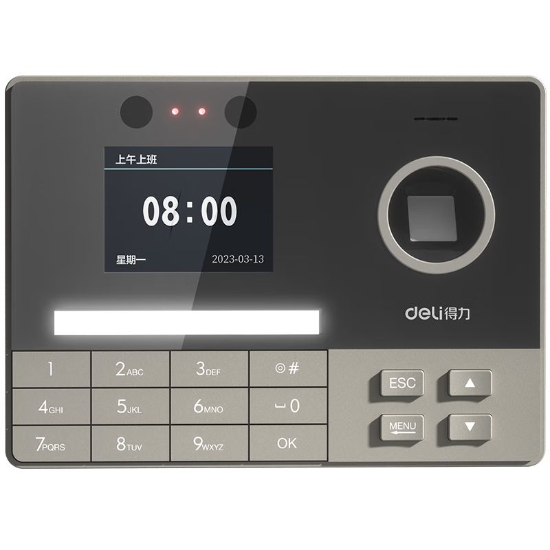 Deli Attendance Machine with Facial Recognition, Fingerprint, Palm And Vein Integration. Face Scan And Palm Lift. Visible Light Upgrade with Dynamic Technology to Prevent Photo And Video Check-In. Automatic Report Generation 3760