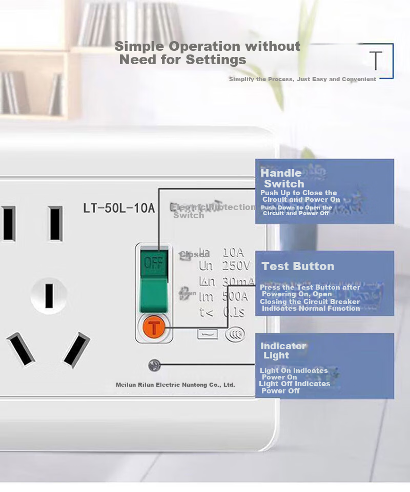 MIWHD 86-Type Concealed Leakage Protection Switch Socket, Air Switch, Three-Hole Socket, 16A 7