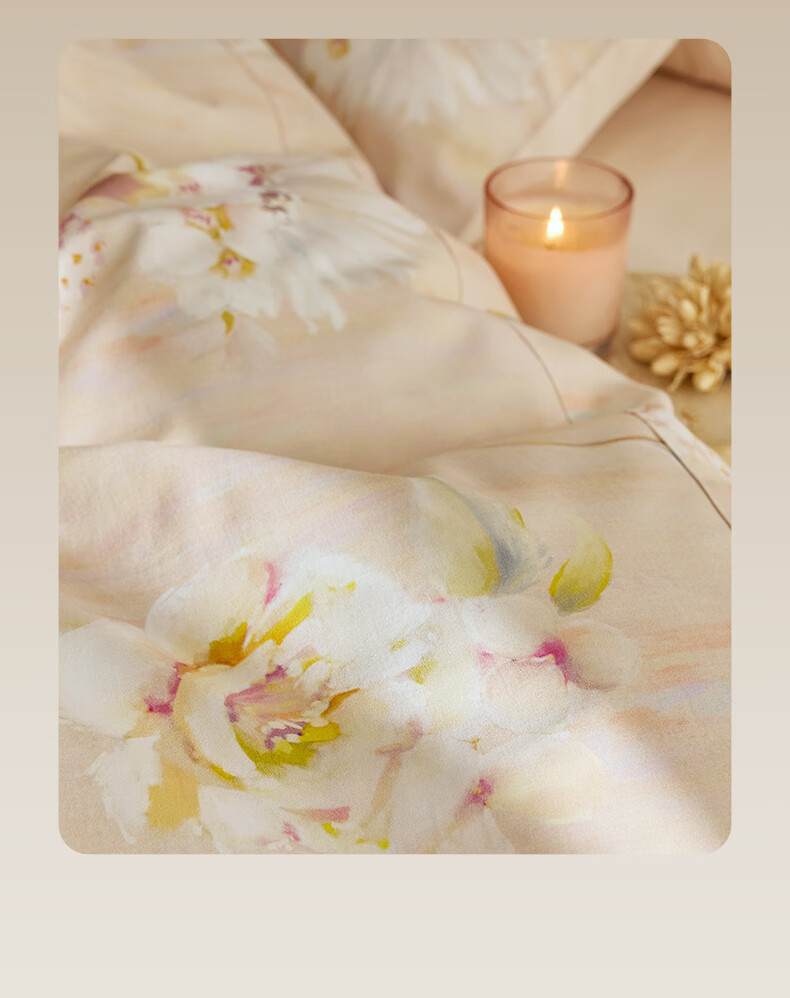 Luolai Home Textiles Cotton Thickened Brushed Four-Piece Winter Bedding Set Pure Cotton Duvet Cover Bed Sheet Orange 220*250cm 3